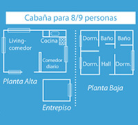 cabañas para 8/9 personas